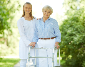 Assisting elder in walking